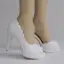 Chic / Beautiful White Wedding Shoes 2018 Lace Pearl 11 cm Thick Heels Open / Peep Toe Wedding High Heels