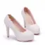 Chic / Beautiful White Wedding Shoes 2018 Lace Pearl 11 cm Stiletto Heels Round Toe Wedding Pumps