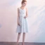 Modest / Simple Ivory Homecoming Graduation Dresses 2018 A-Line / Princess Bow Spaghetti Straps Sleeveless Knee-Length Formal Dresses