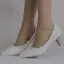 Chic / Beautiful White Wedding Shoes 2018 Lace Flower Rhinestone 5 cm Stiletto Heels Pointed Toe Wedding Pumps