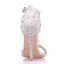 Charmant Weiß Brautschuhe 2018 Spitze Blumen Strass Knöchelriemen Perle T-Riemen 9 cm Stilettos Peeptoes Hochzeit Hochhackige