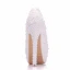 Chic / Beautiful White Wedding Shoes 2018 Lace Flower Pearl 14 cm Stiletto Heels Round Toe Wedding Pumps