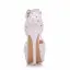 Modern / Fashion White Wedding Shoes 2018 Lace Flower Pearl Rhinestone Ankle Strap T-Strap 11 cm Stiletto Heels Round Toe Wedding High Heels