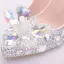 Błyszczące Srebrny Buty Ślubne 2018 Kryształ Rhinestone 9 cm Szpilki Okrągłe Toe Ślub Czółenka