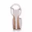 Moderne / Mode Blanche Chaussure De Mariée 2018 En Dentelle Fleur Perle Bride Cheville 14 cm Talons Aiguilles Peep Toes / Bout Ouvert Mariage Talons Hauts