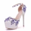 Chic / Beautiful Royal Blue Wedding Shoes 2018 Rhinestone 14 cm Stiletto Heels Round Toe Wedding High Heels
