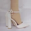 Schlicht Weiß Freizeit Damenschuhe 2018 Knöchelriemen 9 cm Thick Heels Peeptoes Hochhackige