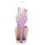 Charmant Rose Bonbon Chaussure De Mariée 2018 En Dentelle Fleur Faux Diamant Bride Cheville 11 cm Talons Aiguilles À Bout Rond Mariage Escarpins