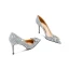 Sparkly Silver Glitter Rhinestone Sequins Wedding Shoes 2021 Leather 8 cm Stiletto Heels Pointed Toe Wedding Pumps High Heels