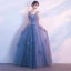 Chic / Beautiful Sky Blue Evening Dresses  2018 A-Line / Princess Appliques Shoulders Backless Sleeveless Floor-Length / Long Formal Dresses