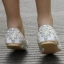 Błyszczące Białe Rhinestone Szpiczaste Płaskie Buty Ślubne 2018