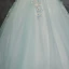 Schöne Himmelblau Ballkleider 2019 Ballkleid Spitze Perle Pailletten Rundhalsausschnitt Rückenfreies Kurze Ärmel Lange Festliche Kleider