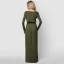 Modest / Simple Casual Maxi Dresses 2019 Pleated Square Neckline Long Sleeve Floor-Length / Long Womens Clothing