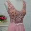 Moderne / Mode Rose Bonbon Fait main Perlage Robe De Soirée 2019 Princesse Cristal Perle Paillettes V-Cou Sans Manches Dos Nu Longue Robe De Ceremonie