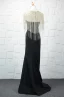 Moderne / Mode 2 Pièces Perlage Perle Rose Robe De Soirée 2019 Trompette / Sirène Cristal Faux Diamant Gland Encolure Dégagée Sans Manches Longue Robe De Ceremonie