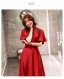 Chic / Beautiful Burgundy Evening Dresses  2019 A-Line / Princess Crystal High Neck Short Sleeve Backless Floor-Length / Long Formal Dresses