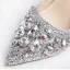 Scintillantes Argenté Chaussure De Mariée 2019 Cuir Perlage Cristal Faux Diamant Paillettes 10 cm Talons Aiguilles À Bout Rond Mariage Escarpins