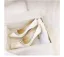 Glitzernden Ivory / Creme Brautschuhe 2019 Kristall Strass Pailletten 10 cm Stilettos Spitzschuh Hochzeit Pumps