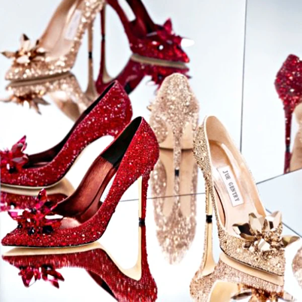 Charming Cinderella Evening Party Pumps 2019 Crystal Rhinestone 9 cm Stiletto Heels Pointed Toe Pumps