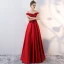 Charmant Bordeaux Robe De Soirée 2019 Princesse De l'épaule Perlage Appliques Cristal Paillettes Manches Courtes Dos Nu Longue Robe De Ceremonie