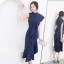 Modern / Fashion Modest / Simple Navy Blue Evening Dresses  2019 Trumpet / Mermaid Scoop Neck Sleeveless Tea-length Formal Dresses