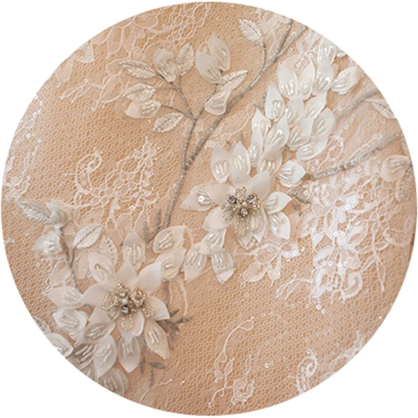 Luxury / Gorgeous Champagne Handmade Beading Wedding Dresses 2019 A-Line / Princess Scoop Neck Appliques Lace Crystal 3/4 Sleeve Backless Royal Train