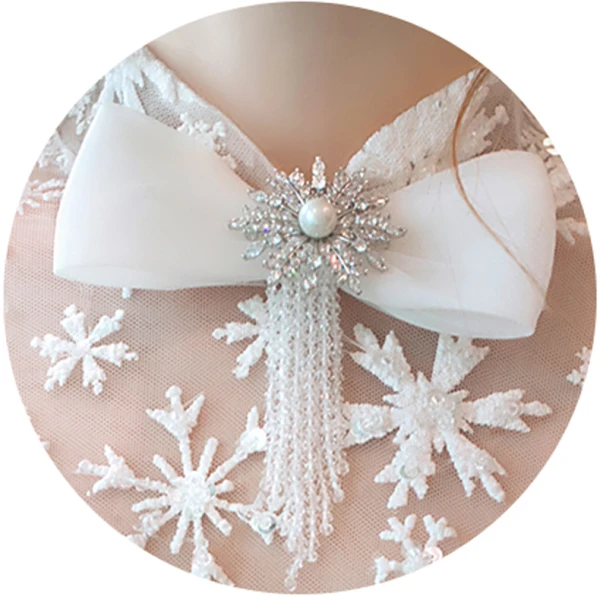 Chinese style Ivory Beading Wedding Dresses 2019 A-Line / Princess High Neck Bow Pearl Lace Flower Rhinestone Tassel Sequins 3/4 Sleeve Royal Train