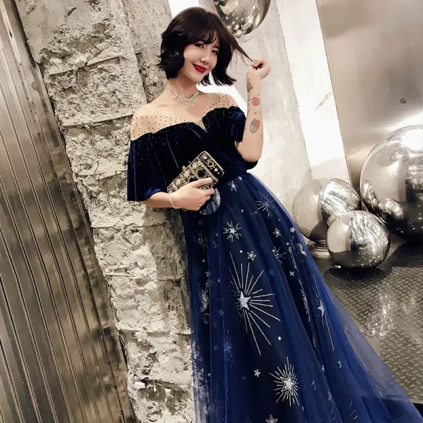 navy blue dress with gold stars Starry Dress XS / NAVY main image 1