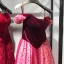 Chic / Beautiful Burgundy Evening Dresses  2019 A-Line / Princess Suede Off-The-Shoulder Spotted Tulle Short Sleeve Backless Floor-Length / Long Formal Dresses