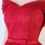 Chic / Beautiful Burgundy Cocktail Dresses 2019 A-Line / Princess Off-The-Shoulder Lace Flower Bow Short Sleeve Asymmetrical Formal Dresses