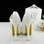 Lovely White Wedding Shoes 2019 Pearl Bow Tassel Rhinestone 14 cm Stiletto Heels Round Toe Wedding Pumps