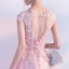 Elegante Rosa Abendkleider 2018 A Linie Pailletten Applikationen Rundhalsausschnitt Rückenfreies Ärmellos Lange Festliche Kleider