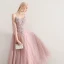 Elegant Blushing Pink Prom Dresses 2019 A-Line / Princess Spaghetti Straps Appliques Lace Flower Beading 3/4 Sleeve Backless Floor-Length / Long Formal Dresses