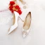 Elegant Ivory Silk Satin Rhinestone Wedding Shoes 2021 8 cm Stiletto Heels Pointed Toe Wedding Pumps High Heels