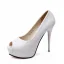 Mooie / Prachtige Gala Pumps 2017 Leer Plateau Peep Toe Hoge Haken Pumps