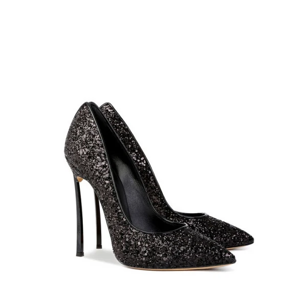 Sparkly Gold Wedding Shoes 2019 Sequins 12 cm Stiletto Heels Pointed Toe Wedding Pumps