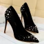 Chic / Beautiful Black Suede Prom Pumps 2019 Rhinestone 10 cm Stiletto Heels Pointed Toe Pumps