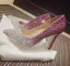 Charmant Dégradé De Couleur Argenté Chaussure De Mariée 2019 Paillettes 10 cm Talons Aiguilles À Bout Pointu Mariage Escarpins