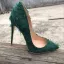 Chic / Beautiful Casual Dark Green Pumps 2019 Leather Tassel 12 cm Stiletto Heels Pointed Toe Pumps