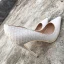 Schöne Weiß Freizeit Pumps 2019 Schlangenhautmuster 12 cm Stilettos Spitzschuh Pumps