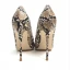 Schöne Braun Abend Pumps 2019 Schlangenhautmuster 12 cm Stilettos Spitzschuh Pumps