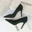 Schöne Schwarz Freizeit Durchbohrt Pumps 2019 Wildleder Strass 9 cm Stilettos Spitzschuh Pumps