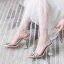 Transparent Sexy Silver Evening Party Rhinestone Womens Sandals 2021 Leather 10 cm Stiletto Heels Pointed Toe Sandals High Heels