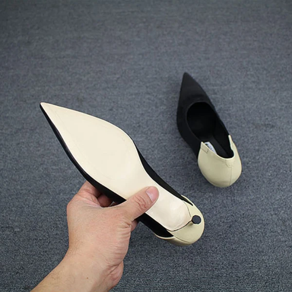 Modest / Simple White Casual Pumps 2019 Leather 4 cm Stiletto Heels Low Heel Pointed Toe Pumps