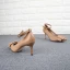 Fine Khaki Casual Damesko 2019 Lær Ankelstropp Spenne 7 cm Stiletthæler Spisse Pumps