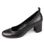 Simple Kaki Désinvolte Escarpins 2019 Cuir 5 cm Talons Épais À Bout Rond Escarpins