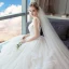 Schöne Ivory / Creme Brautkleider / Hochzeitskleider 2019 A Linie Spaghettiträger Perlenstickerei Spitze Blumen Ärmellos Rückenfreies Fallende Rüsche Kathedrale Schleppe