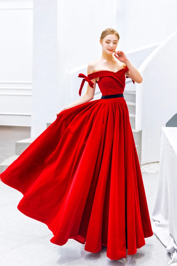 solid gowns & formal dresses Final Sale Plus Size Gown with Layered Sleeves in Solid Red (Non-Glitt –  Chic And Curvy main image 0