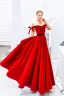 Schöne Einfarbig Rot Abendkleider 2019 A Linie Off Shoulder Wildleder Schleife Ärmellos Rückenfreies Lange Festliche Kleider