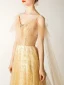 Charming Gold Evening Dresses  2019 A-Line / Princess V-Neck Glitter Sequins Sleeveless Backless Floor-Length / Long Formal Dresses